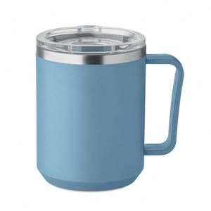 Mug à café promotionnel personnalisé avec logo, écologique, 400 ml, en acier inoxydable, avec couvercle jetable en PP et couvercle coulissant pour la boisson - Product Image 3