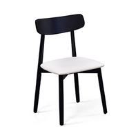 Chaise de salle à manger en cuir et bois de style nordique minimaliste européen pour restaurant, table de salle à manger, hôtel, appartement