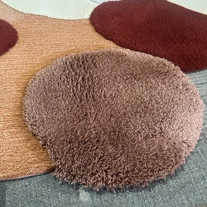 Tapis moderne en laine de Nouvelle-Zélande et acrylique haut de gamme, à poils longs, écologique, motif floral, fabriqué à la machine, antidérapant, sur mesure pour la maison - Product Image 2