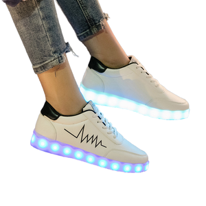 Chaussures de course LED colorées en PVC avec amorti pour hommes et femmes, montantes, pour printemps, été, automne - Product Image 3