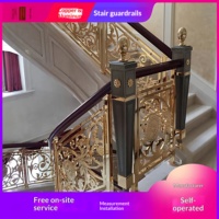 Rampe d'escalier en cuivre de style français américain traditionnel, garde-corps intérieur de villa en alliage d'aluminium, style moderne et luxueux pour balcon