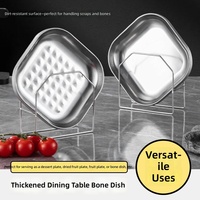 Creatieve vierkante roestvrijstalen serveerschaal met effen patroon, Scandinavisch minimalistisch design, huishoudelijke fruit- en snack schaal/bord