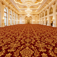 Moquette rouge mur à mur pour salle de bal avec motifs, pour hôtel, salle de banquet, projet en nylon Axminster