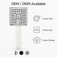 Pommeau de Douche Portable en Plastique ABS Chromé, Triple Mode de Jet, Haute Pression, Économe en Eau, Idéal Appartement