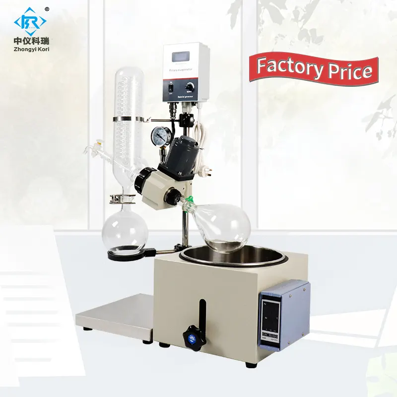 RE-201D Laboratory Rotary evaporator Rotovap 1l or 2 liters Evaporation flask Vacuum Steam essential oil distillation equipment