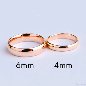 Logotipo personalizado Polido Casal Homens e Mulheres Wedding Band Anel Rose Gold Plated Tungsten Carbide Ring - Product Image 2