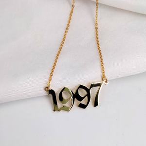 925 In Argento massiccio Personalizzato Anno di Nascita Della Collana per le Donne Degli Uomini Data di Nascita Numero Iniziale Del Pendente Placcato Oro Dei Monili Della Catena Collane - Product Image 3