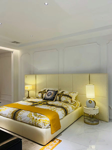 Cama plegable de pantalla ancha de lujo Mr Italian Light, cama doble para dormitorio principal de tamaño personalizado de gama alta con cuero - Product Image 5