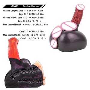 Hot Selling Fantasy Animal Dual Channel Male Masturbator Cup Soft Silicone Sex Toy with Horse <b>Dildo</b> Shape for Adult Pleasure - Product Image 6