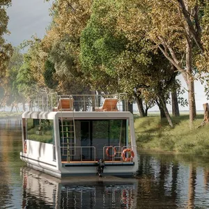 便携式移动房屋的生活在水中的便携式水浮船的房子电机