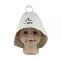 Chapeau de sauna finlandais en feutre de laine, forme cloche, broderie graphique, protection des cheveux, unisexe, cadeau original