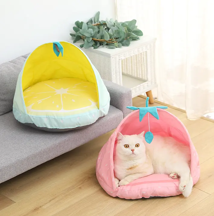 Summer Pet Tent Portable Folding Breathable Pet Tent Cat Bed House Portable Folding Cushion Puppy Dog Nest Kennel
