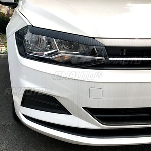 Pair Car Headlights Eyelids Eyebrow ABS Trim Stickers <b>Cover</b> For VW for Polo 2018+ Rear <b>Window</b> Side Spoilers Glossy Canard Canard - Product Image 4