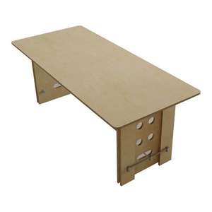 Bureau d'ordinateur minimaliste vintage en bois massif et métal, table de travail de bureau au design simple pour le bureau à domicile - Product Image 5