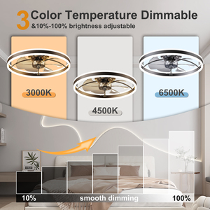 Smart Ceiling <b>Fan</b> with LED Light, 7 Blades Modern Metal Design APP & <b>Remote</b> <b>Control</b>, Dimmable Light 3000K-6500K - Product Image 4