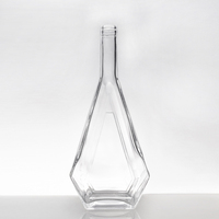 Bouteille en verre personnalisée de haute qualité pour spiritueux (ron, vodka, gin) de 375 ml, 500 ml, 700 ml, 750 ml avec bouchon en liège