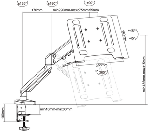 Hot bán duy nhất màn hình cánh tay đứng khí mùa xuân màn hình núi <span class=keywords><strong>Bracket</strong></span> với có thể điều chỉnh chủ núi - Product Image 2