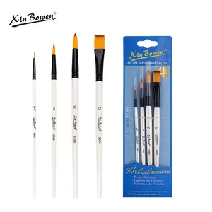 Xin Bowen nouvel article perle blanc qualité pinceaux ensemble 4 pièces aquarelle artiste pinceaux pour huile acrylique <span class=keywords><strong>dessin</strong></span> - Product Image 1