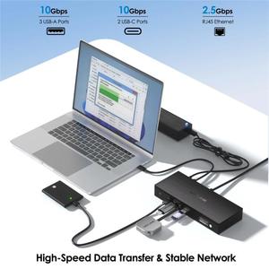 Base de Conexión WAVLINK UG75PD5-3H2D2 para <span class=keywords><strong>Mac</strong></span> M1 / <span class=keywords><strong>M2</strong></span> / M3 / M4 / Windows, Doble Pantalla 8K, Link-7400, Plástico ABS, Gran Venta - Product Image 5