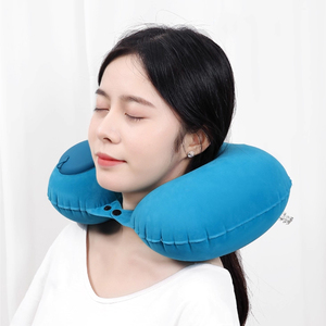 Oreillers de voyage portables écologiques à prix avantageux, logo personnalisé, siège de <span class=keywords><strong>voiture</strong></span>, gonflables à l'air, floqués, en forme de U, légers, auto - Product Image 2