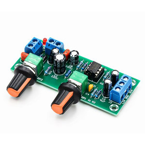 บอร์ดปรีแอมป์ซับวูฟเฟอร์แบบ Single Power 10-24V พร้อมฟิลเตอร์ Low Pass ควบคุมโทนเสียง สำหรับขยายเสียง แบบติดตั้งบน PCB - Product Image 1