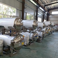 Autoclave pilote à petite échelle Stérilisateur rotatif au lait de soja PLC Pasteurisateur au bain-marie Thon Poisson Conserves Autoclave à cornue