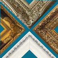 Moulure en bois de pin massif, finition noyer foncé avec bordure dorée fine, bande plate de 80 mm de large pour décoration de galerie d'art et grandes peintures à l'huile
