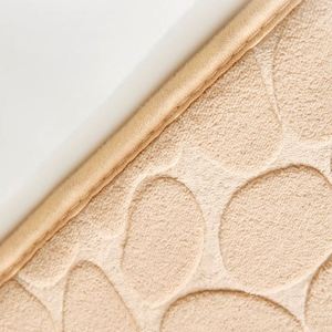 Tapis de bain en forme de U pour toilettes, motif galets en relief, en polaire corail, antidérapant, super absorbant, en mousse à mémoire de forme, pour maison et hôtel - Product Image 4