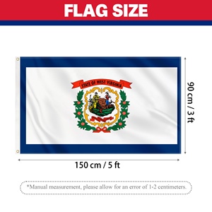 Premium-Qualität 3x5FT West Virginia Staatsflagge Mountain State Maßgefertigte Landesflagge Doppelt Genäht mit Messingösen für Veranstaltungen - Product Image 3