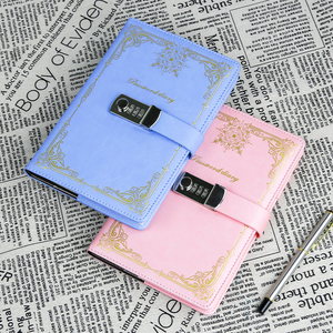 A5 biểu tượng tùy chỉnh Nâu Retro Da Tạp Chí kế hoạch Ngân Sách chất kết dính Nhật Ký máy tính xách tay với mã hóa Khóa Nhẫn - Product Image 4