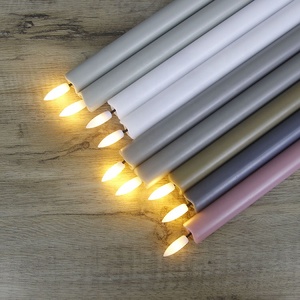 Set Of 2 Valentines Indoor Plastic <strong>pink</strong> Taper Battery Operated Flameless Led <strong>Candles</strong> With Remote Control - Product Image 6