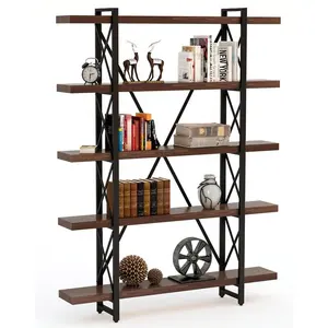 आधुनिक प्राचीन डिजाइन लकड़ी उम्दा सजावटी औद्योगिक धातु लकड़ी सीढ़ी बुकशेल्फ़ पुस्तक अलमारियों के लिए घर