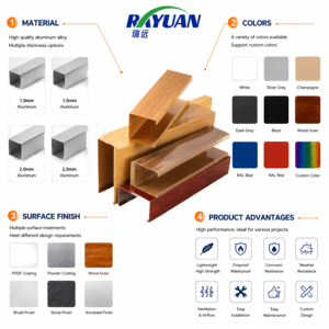 Profilés en aluminium imitation bois pour plafonds, adaptés aux galeries d'art haut de gamme, aux bars, aux hôtels, aux centres commerciaux - Product Image 4