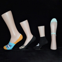 Modèle de chaussettes femme inversé pour adulte Chaussettes courtes en coton Modèle d'accessoires Mannequin de pied en plastique Modèle de pied femme pour affichage de chaussettes