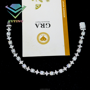 กำไลข้อมือโมอิสซาไนต์ VVS สี D เงินแท้ S925 ชุบทอง 18K พร้อมใบรับรอง GRA ผ่านการทดสอบเพชร ระยิบระยับ หรูหรา เครื่องประดับสำหรับทุกเพศ - Product Image 2