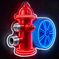 Enseigne néon casque de pompier, œuvre d'art lumineuse pompier, cadeaux pour pompiers, décoration de caserne de pompiers, publicité directionnelle voiture