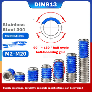 304 thép không gỉ lục giác điểm keo phẳng kết thúc buộc mertic Bộ Ốc Vít chống nới lỏng màu xanh keo ốc vít M2-M20 - Product Image 5