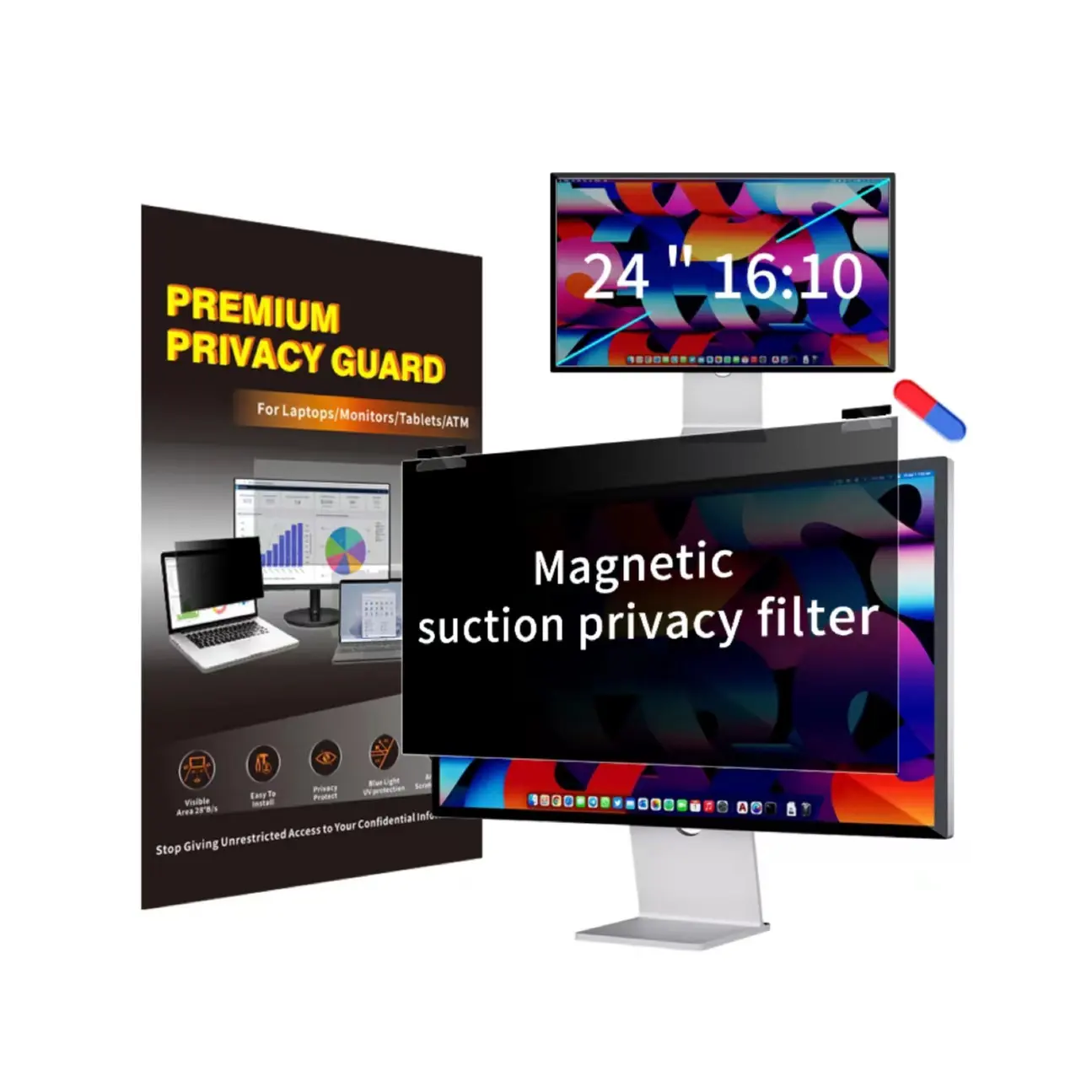 Privacy Filter Anti Spion Gluren Scherm Oogbescherming Anti Blauw Licht Magnetische Schermbeschermer Voor Laptop Computer