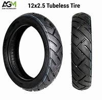 Neumático Tubeless Todoterreno de Largo Alcance 12x2.5 para Patinete Eléctrico Xiaomi Mi6 Pro, Neumático Delantero y Trasero Reforzado de 12 Pulgadas