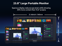 Moniteur LCD portable 23,8 pouces 120 Hz 1080p FHD, écran de jeu externe pour ordinateur portable, PC, Switch, PS4, Xbox, travail de bureau