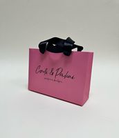 Mini sac shopping en papier personnalisé avec logo imprimé, ruban satiné et œillets – Emballage cadeau haut de gamme pour boucles d'oreilles, colliers et bijoux