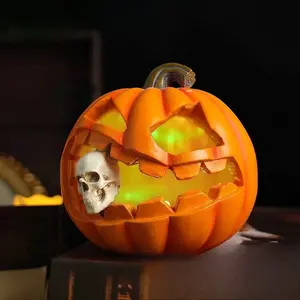 Décoration de bureau rétro en résine en forme de citrouille d'Halloween, style européen, idéale pour les fêtes et les cadeaux, vente en gros - Product Image 2