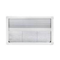 Ventanas de Remolque para RV de Aleación de Aluminio de 700x450 mm, Ventanas Dobles de Acrílico con Persiana para Autocaravanas y Caravanas
