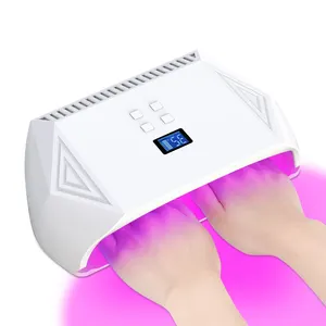 BIN New Arrival Cordless Li-battery 128W 93 Beads Pink Light UV LED Nail Lamp With Auto Sensor And Long Battery Life