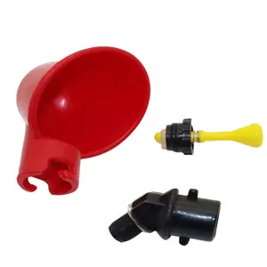 Abreuvoirs automatiques de poulet/gobelets à tétons/mamelon en plastique rouge pour support de caille à la personnalisation de dessin