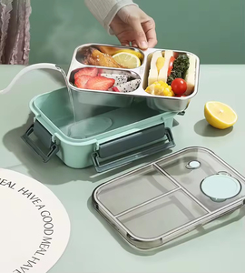 304 Stainless Steel Bento <b>Box</b> Leakproof Children With Spoon Fork Kids <b>School</b> Bento <b>Lunch</b> <b>Box</b> Stainless Steel <b>Lunch</b> <b>Box</b> for Kids - Product Image 3