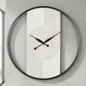 Horloge murale solaire en bois, design abstrait géométrique minimaliste, 50 cm |   Fabriqué à la main en Inde par Aqudus Saleem - Product Image 3