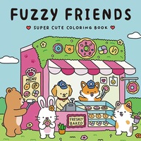 Livre de coloriage pour enfants Fuzzy Friends, thème animaux mignons, 50 pages, pour les 5-8 ans, bloc de dessin et de peinture DIY, vente en gros