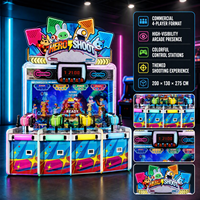 Machine de jeu d'arcade de tir à la pistolet pour 4 joueurs, thème dessin animé pour enfants, à monnayeur, jeux vidéo interactifs Hero Shoot pour divertissement familial