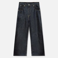 Jeans en denim brut selvedge fabriqués en Chine, denim slub, pantalon large pour homme, jean de haute qualité, poche arrière personnalisée, pantalon de créateur